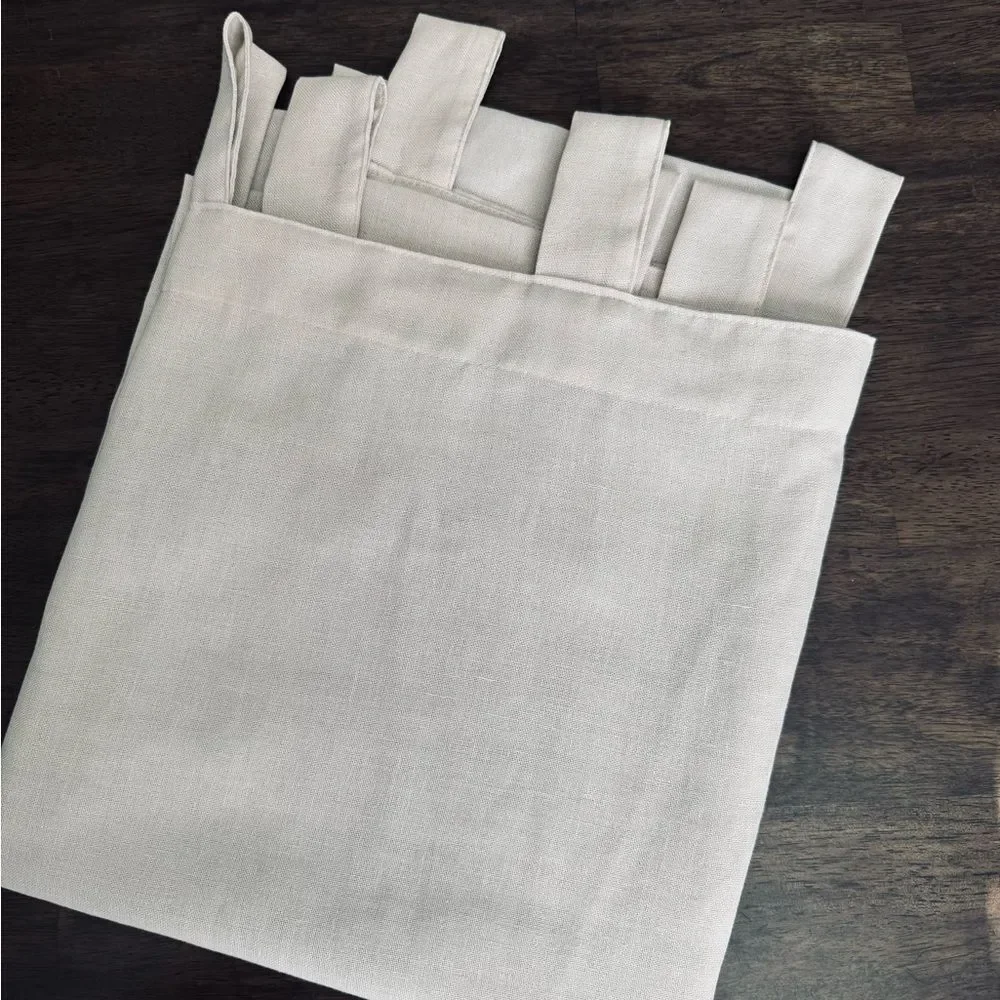 2 Panels 52” Cream Beige Neutral Curtains Set